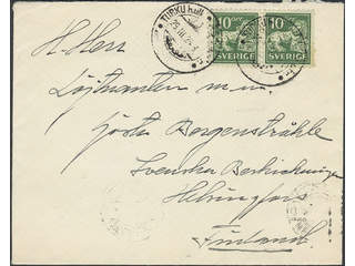 Sweden. Facit 144C. FINLAND. Finnish ship silhuette cancellations TURKU H.ULK. ÅBO …