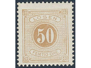 Sweden. Postage due Facit L19a ★★ , 50 öre orange-brown, perf 13.