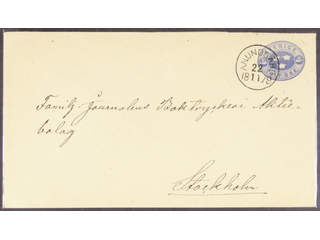Sweden. Postal stationery, stamped envelope Facit Fk1IIIe , Stamped envelope 12 öre type …