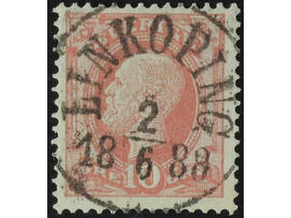 Sweden. Facit 45 used , 1886 Oscar II with posthorn on back 10 öre red. EXCELLENT …