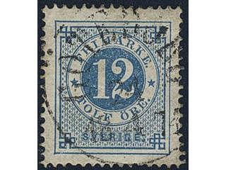 Sweden. Facit 21 used , 12 öre blue. EXCELLENT cancellation GÖTEBORG 24.4.1874.