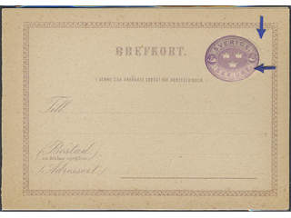 Sweden. Postal stationery, Single postcard, Facit bKe2CII vII, Postcard 6 öre with …