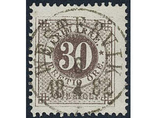 Sweden. Facit 35g used, 30 öre brown blurred print. EXCELLENT cancellation WESTERVIK …