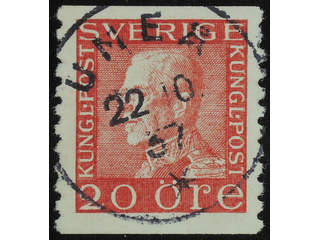 Sweden. Facit 180b used , 20 öre pale red, on white paper. EXCELLENT cancellation UMEÅ …