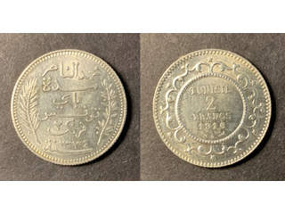 Tunisien 2 francs 1916, XF-UNC, små hairlines