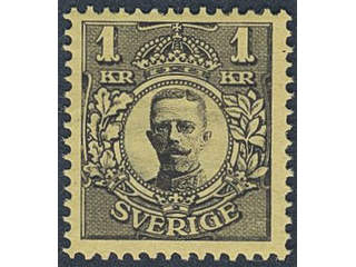 Sweden. Facit 77 ★★, 1 Krona black, watermark crown. Superb quality. SEK 1800