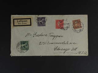 Sweden. Air mail cover Facit 143A, 146A, 176A, 186 , 5+10+15+30 öre on air mail cover …