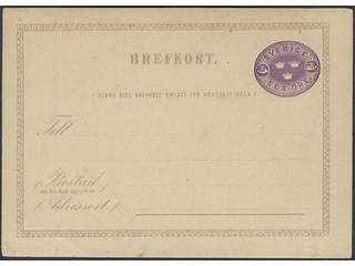 Sweden. Postal stationery, Single postcard, Facit bKe2D v, Postcard 6 öre with text D …