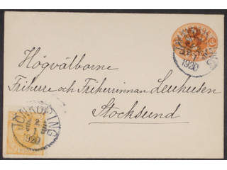 Sweden. Postal stationery, Stamped envelope, Facit Fk16I, 72, Stamped envelope 3/2 öre …