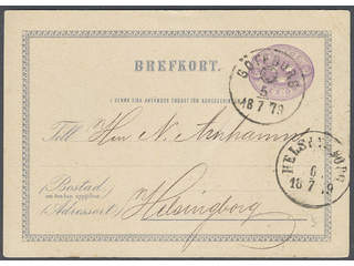 Sweden. Facit bKe2CII, O county. GÖTEBORG 5.7.1879. Ventilator pmk on postcard sent to …