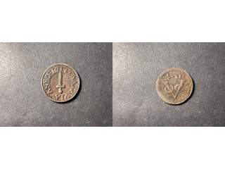 Netherlands East Indies 1/2 stuiver 1644, VF light verdigris