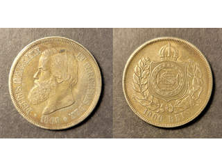 Brazil Pedro II (1831-1889) 1000 reis 1869, VF