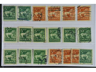 Sweden. Used 1920–34. St. Lion. All different, e.g. F 140C+Ccx, 141bz, 142Abz+Acc+Ecxz, …