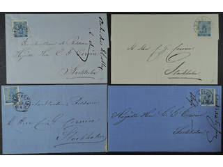 Sweden. Facit 9 cover , 12 öre on seven covers sent from FALUN, GÖTEBORG and MARIESTAD …