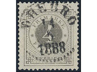 Sweden, Sverige, Sverige, Sverige. Facit 42c used, 4 öre light grey. EXCELLENT …