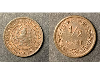 Nederländerna Wilhelmina (1890-1948) 1/2 cent 1901, UNC
