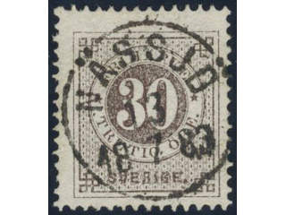 Sweden, Sverige, Sverige, Sverige. Facit 35f used, 30 öre dull brown with thick …