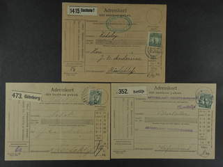 Sweden. Facit 95 cover , 90 öre on three address cards for parcels sent in 1919. (3).