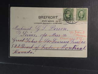 Sweden. Facit 52 cover , 2x5 öre on postcard sent from GÖTEBORG 4.X.04 to Canada. …