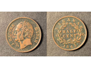 Sarawak Rajah Brooke 1/2 cent 1863, F-VF